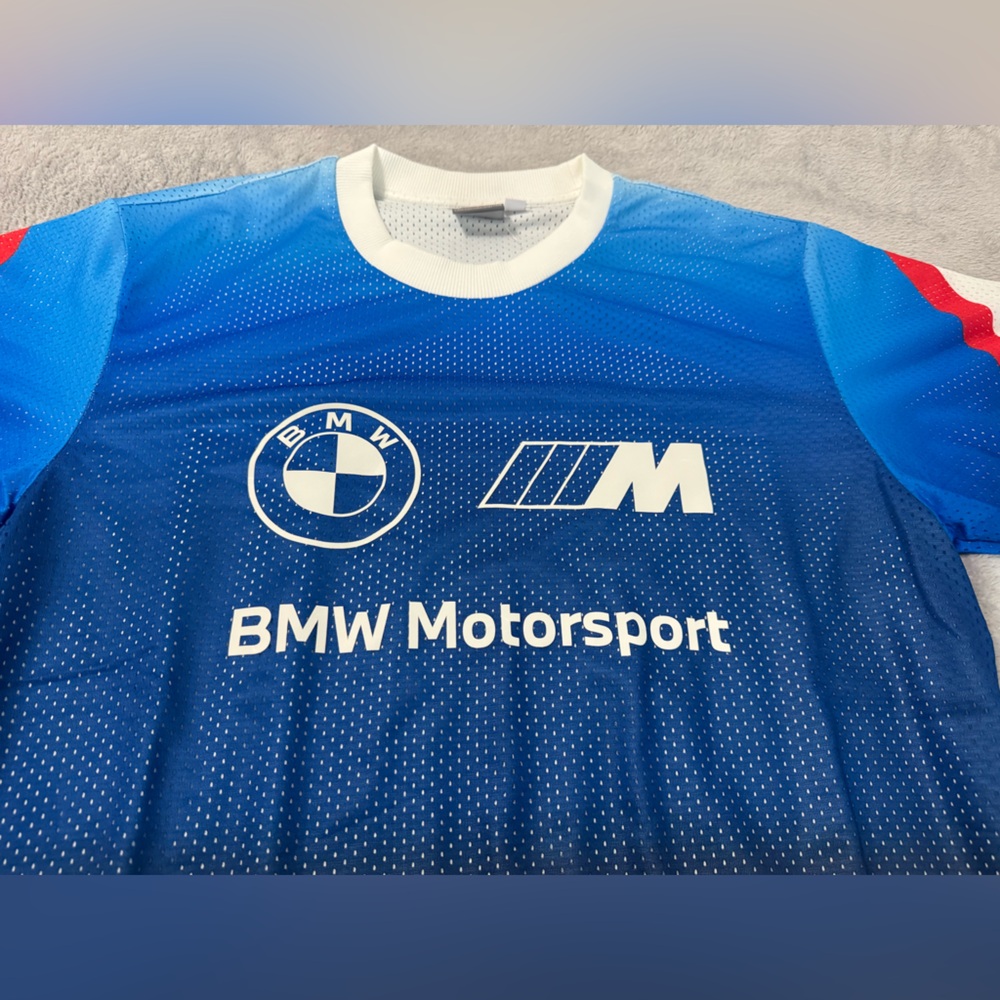 PUMA Men’s BMW Motorsport Crew Neck Mesh Shooting Shirt Size L - Picture 2 of 9